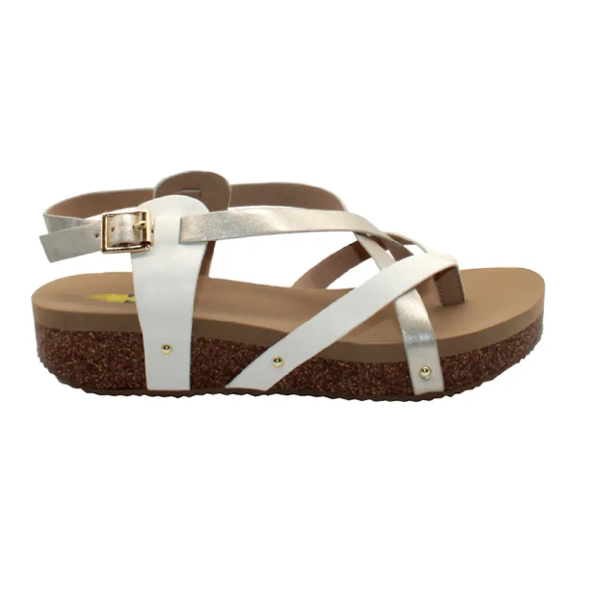 Engie Low Platform Sandal in Platinum by Volatile
