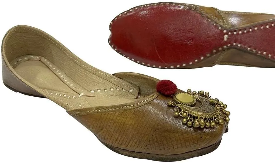 Ethnic Traditional Mojaris Punjabi Juti Flat Shoes for Women Wedding Sandals Juttis