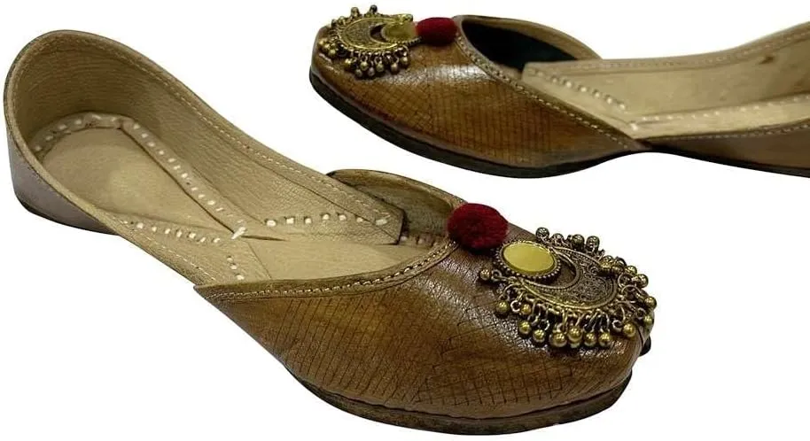 Ethnic Traditional Mojaris Punjabi Juti Flat Shoes for Women Wedding Sandals Juttis