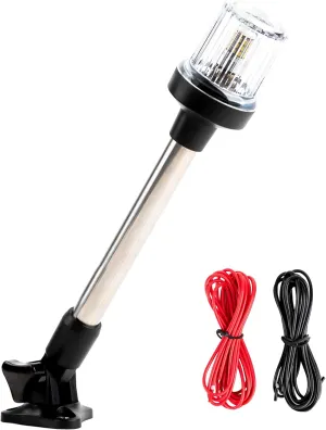 EVERBEAM P700 Adjustable Stainless Steel Anchor Light for Fishing Boats and Marine Vessels - Gives 360 Degree Visibility for 3 Nautical Miles - Weatherproof Fold Down 36pc LED inc. Fittings and Manual