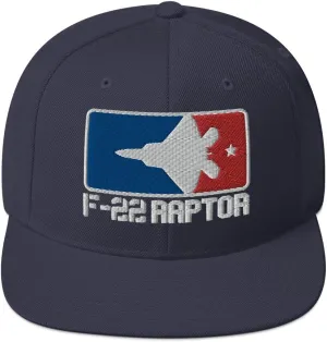 F-22 Raptor Military Combat Fighter Jet Silhouette Pilots Aviation Enthusiasts Embroidered F22 Snapback Hat