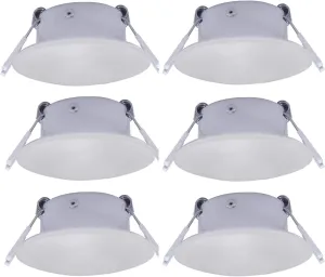 Facon 3 Inch LED RV Puck Light, DLFST3-008, Full Aluminum Recessed LED Ceiling Light, 12V Interior Light for RV Motor-Homes Camper Caravan Trailer Boat (Pack of 6)