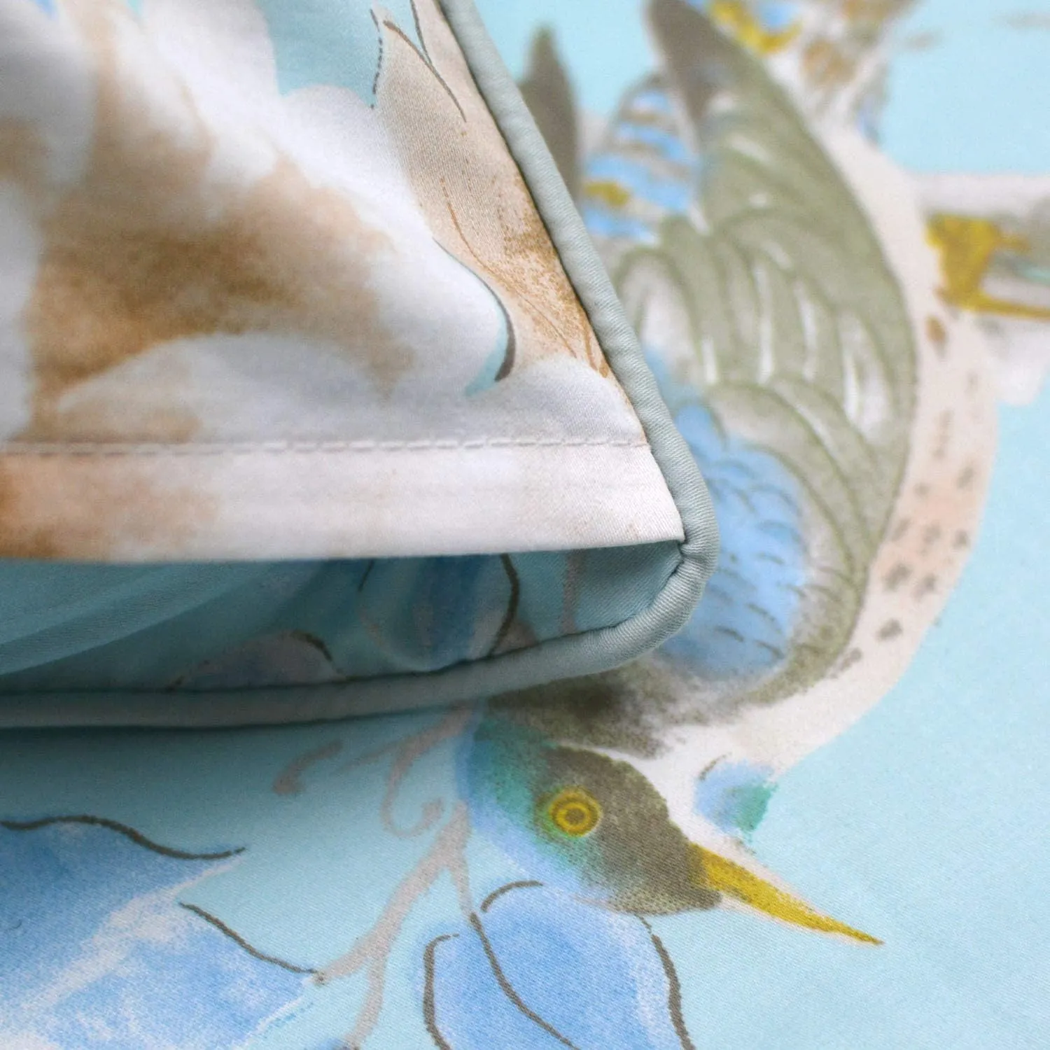 FADFAY Floral Bedding Shabby Blue Bird Print Bed Sheet Set Luxury Bedding Collections 800 Thread Count 100% Egyptian Cotton Deep Pocket, 4 Piece-King Size