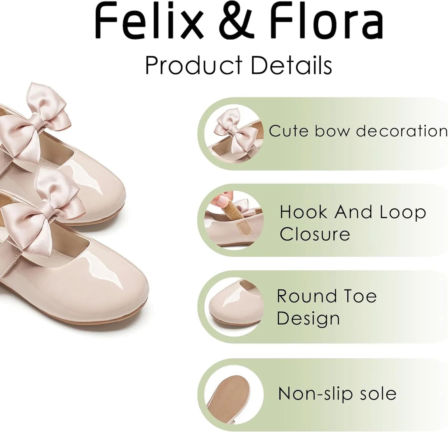 Felix & Flora Toddler Girl Dress Shoes - Flower Girl Ballet Flats School Wedding Party