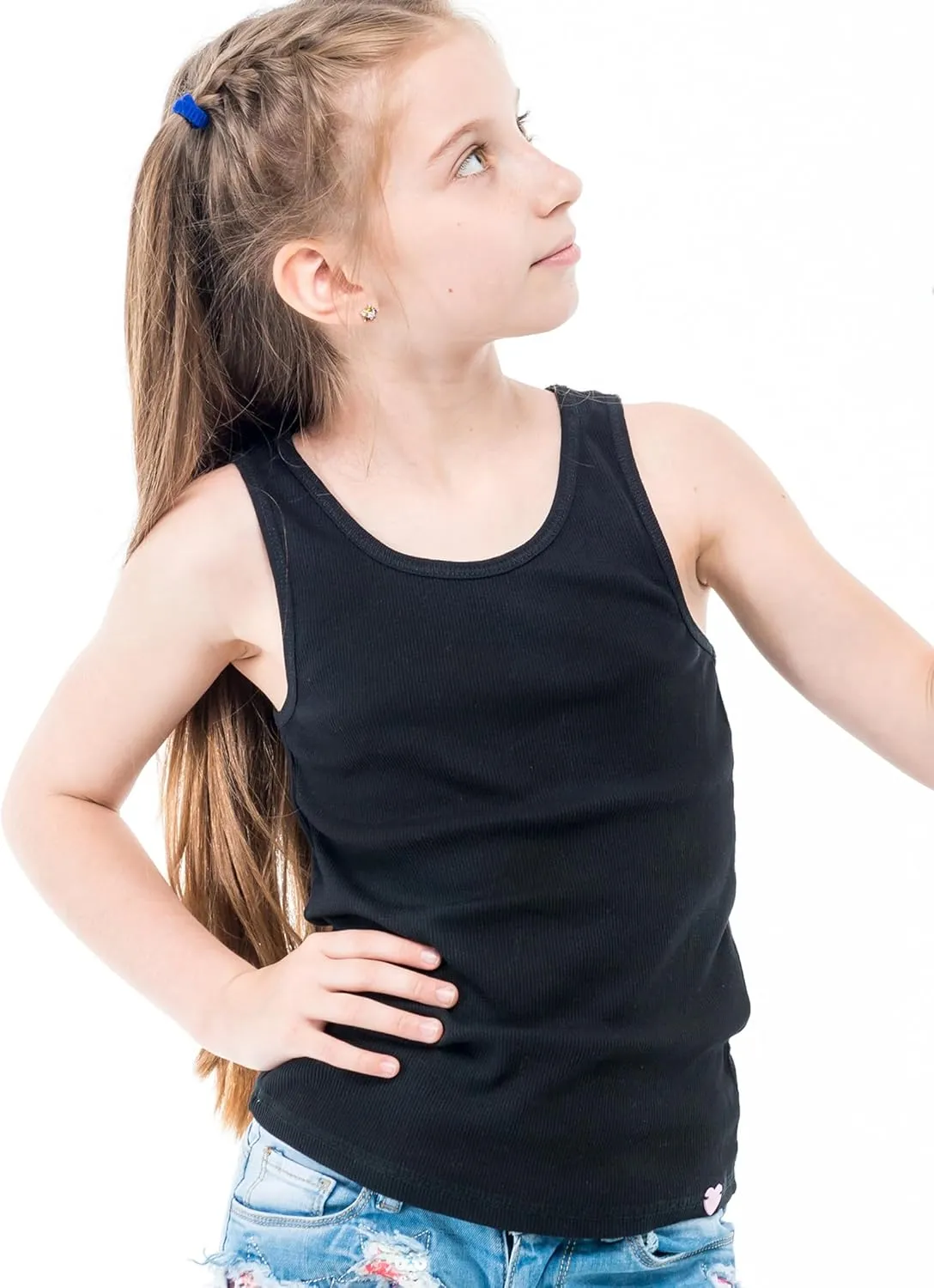FEQO 5 Pieces Girls Dance Tank Tops Racerback Sleeveless Crop Tops Cotton Tank Tops for Ballet Dancewear Gym