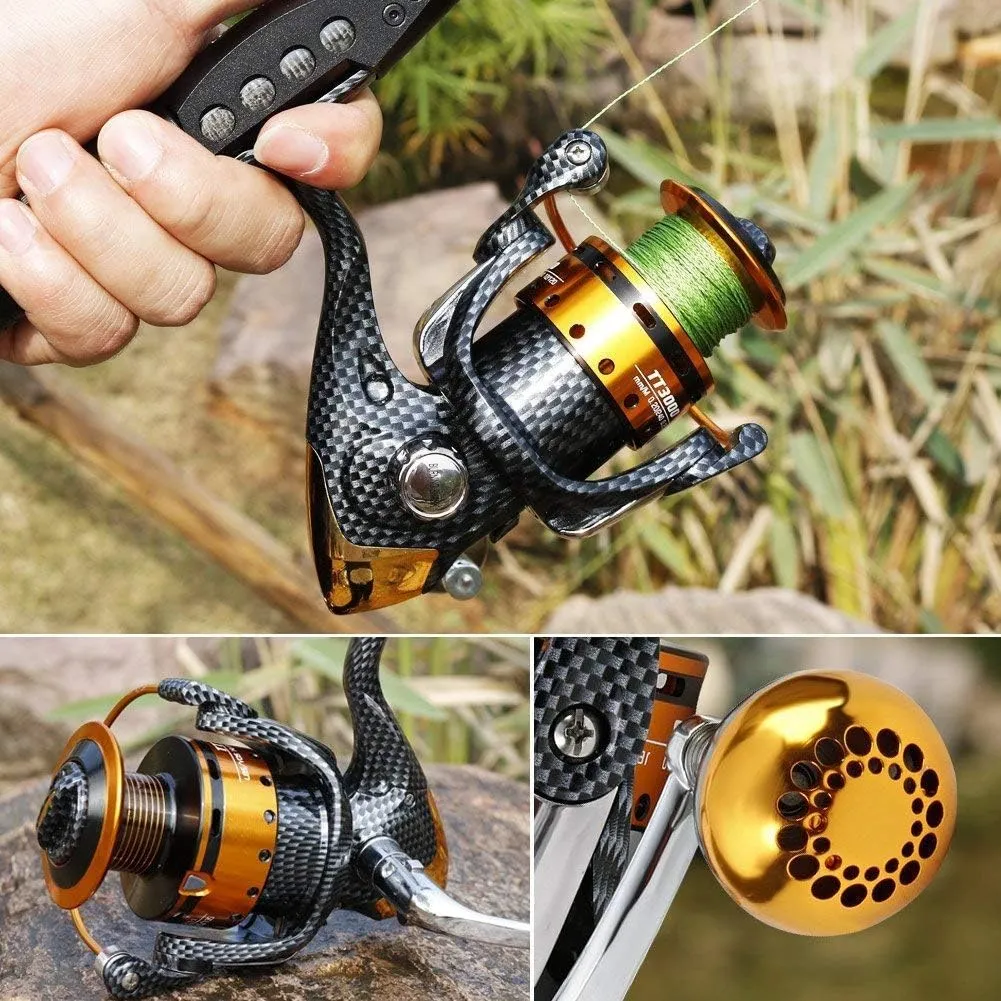 Fishing Reels- 12 1 BB, Light and Smooth Spinning Reels, Powerful Carbon Fiber Drag, Saltwater and Freshwater Fishing