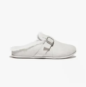 FitFlop CHRISSIE II Womens Suede Buckle Slippers Tiptoe Grey