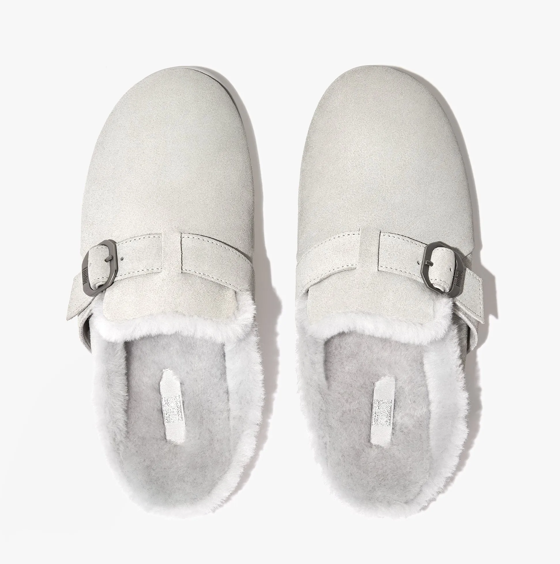FitFlop CHRISSIE II Womens Suede Buckle Slippers Tiptoe Grey