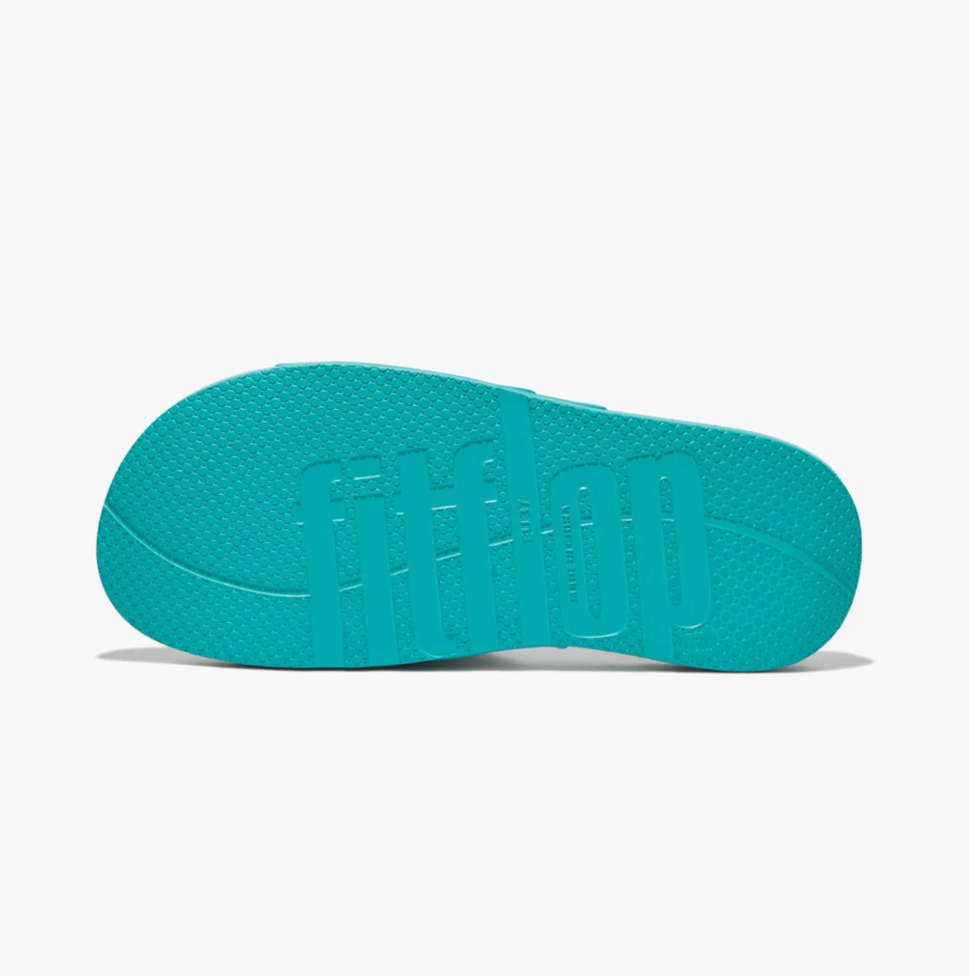 FitFlop iQUSHION TWO-BAR BUCKLE SLIDES Womens Tahiti Blue