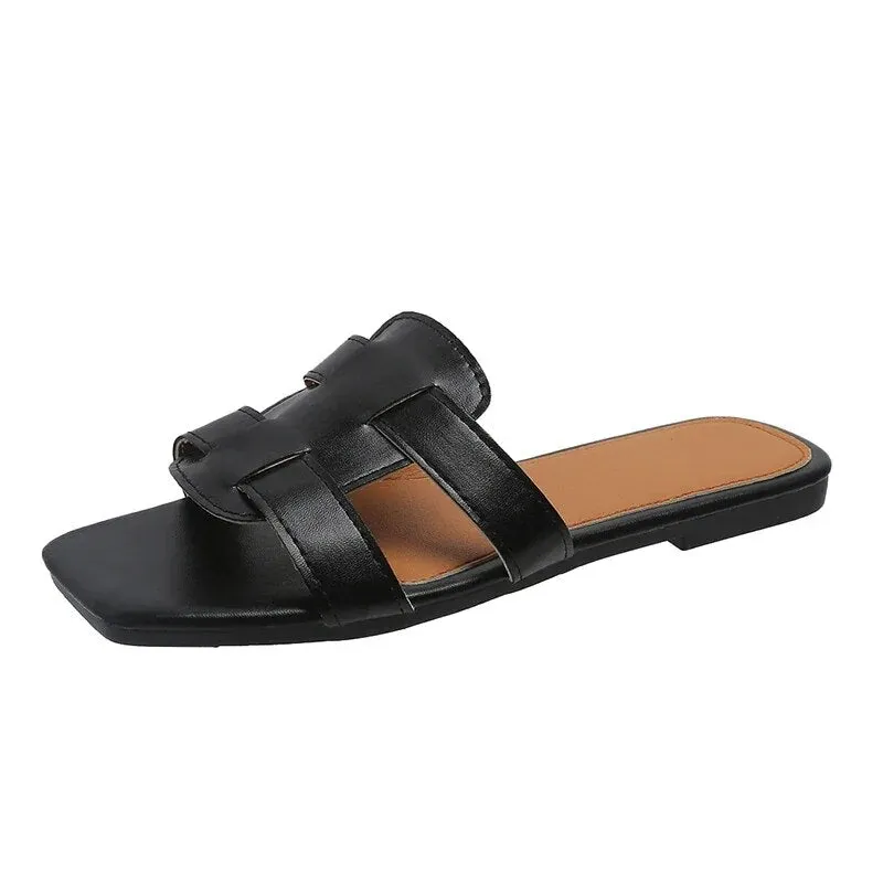 Flat women's sandals with a soft sole
