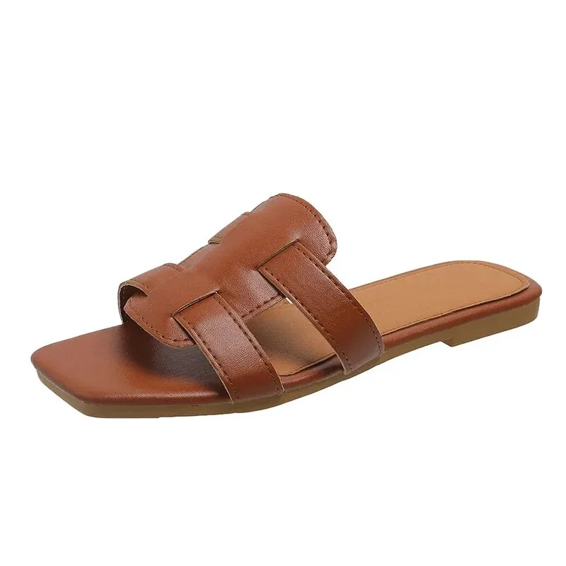 Flat women's sandals with a soft sole