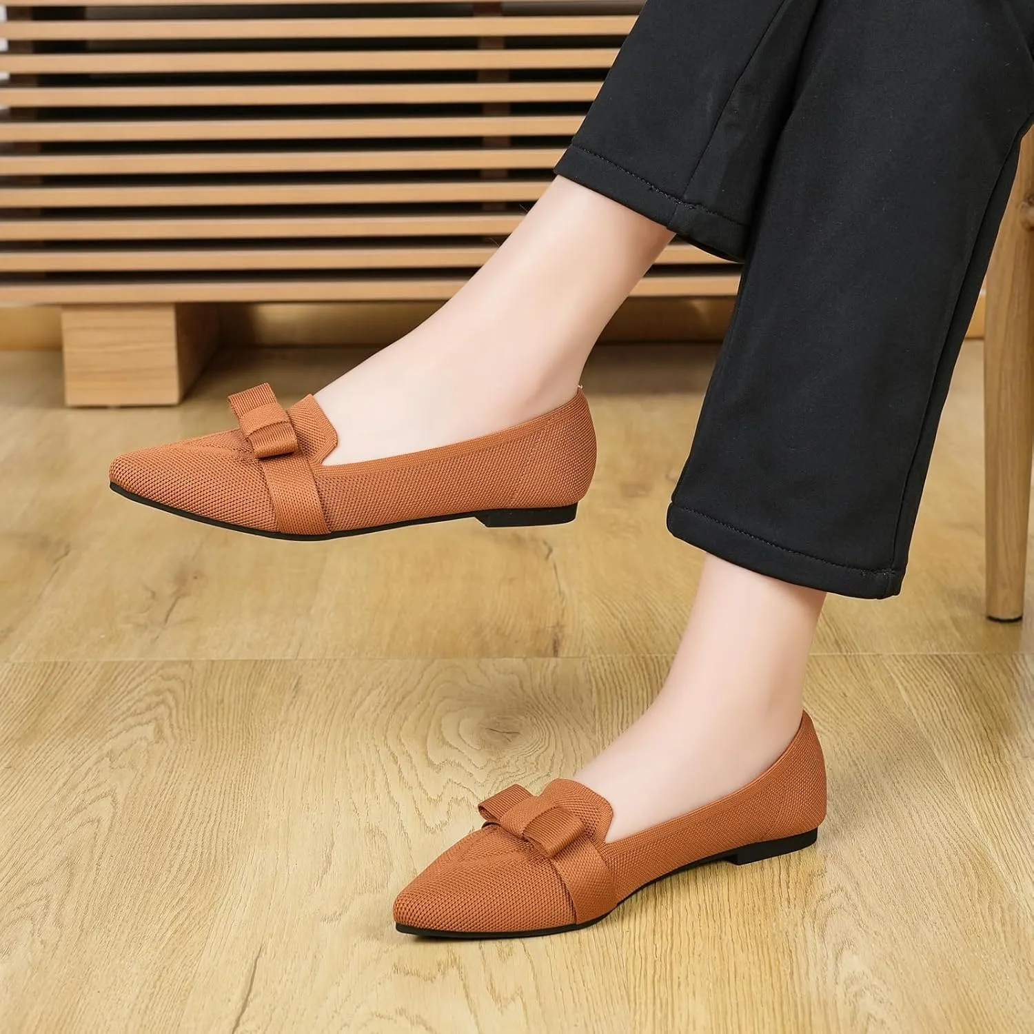 Flats for Women Pointed Toe Ballet Flats Shoes Mesh Breathable Comfortable Dressy Casual Slip On Ballerina Walking Flats