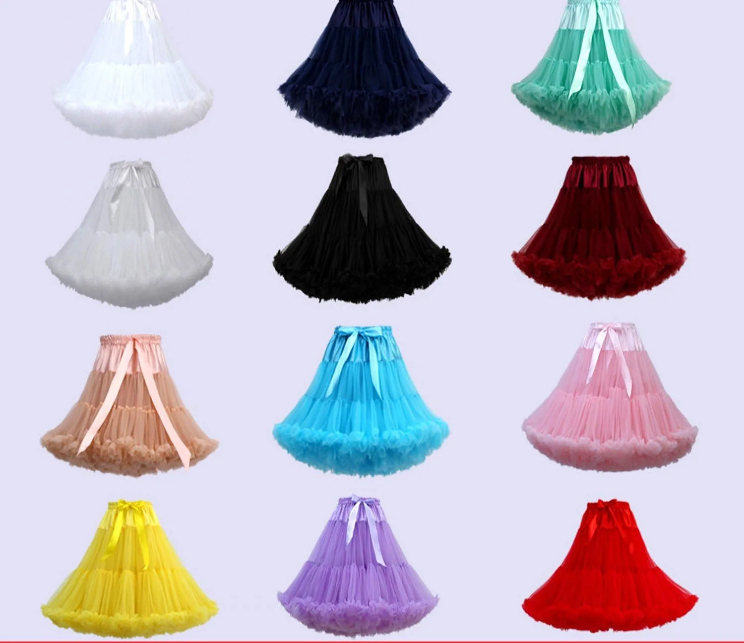 FOLOBE Women's Knee Length 50s Soft Puffy Tutu Skirts Ballet Costume Tulle Underskirts Knee Length Petticoat Skirt for Women