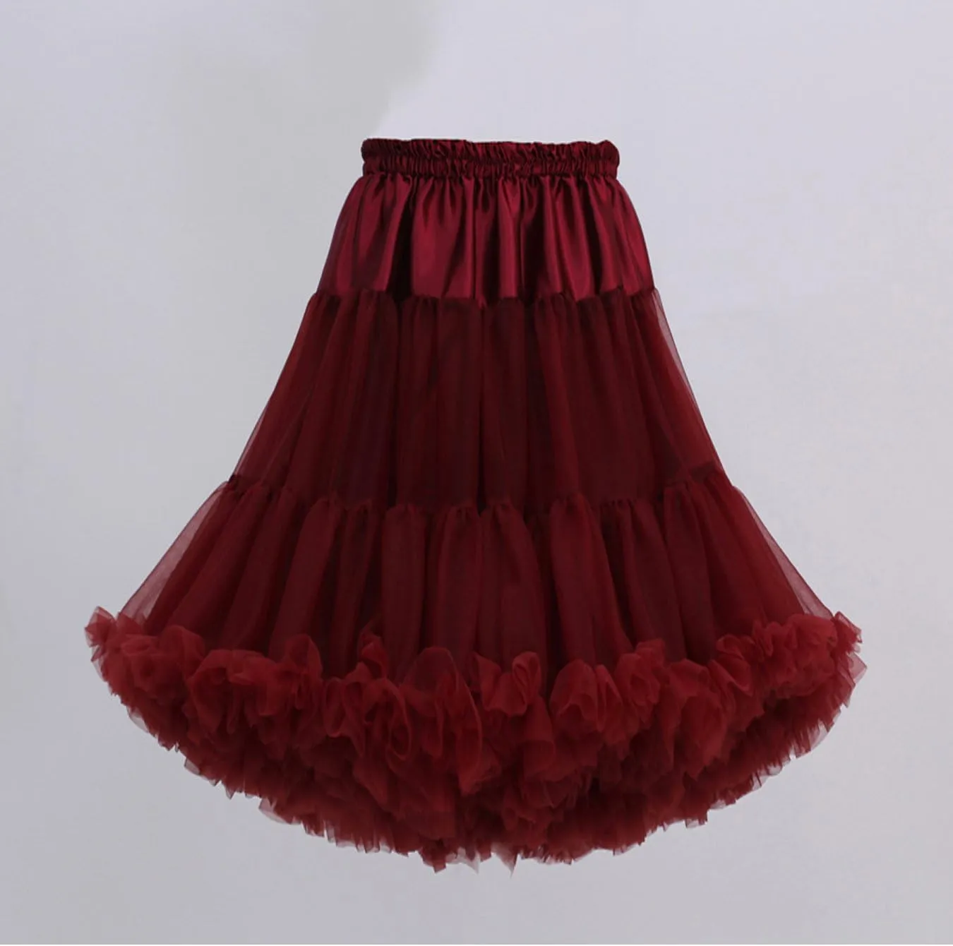 FOLOBE Women's Knee Length 50s Soft Puffy Tutu Skirts Ballet Costume Tulle Underskirts Knee Length Petticoat Skirt for Women