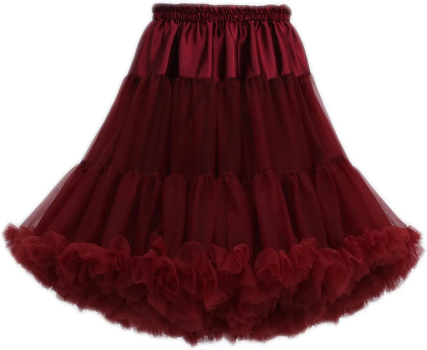 FOLOBE Women's Knee Length 50s Soft Puffy Tutu Skirts Ballet Costume Tulle Underskirts Knee Length Petticoat Skirt for Women