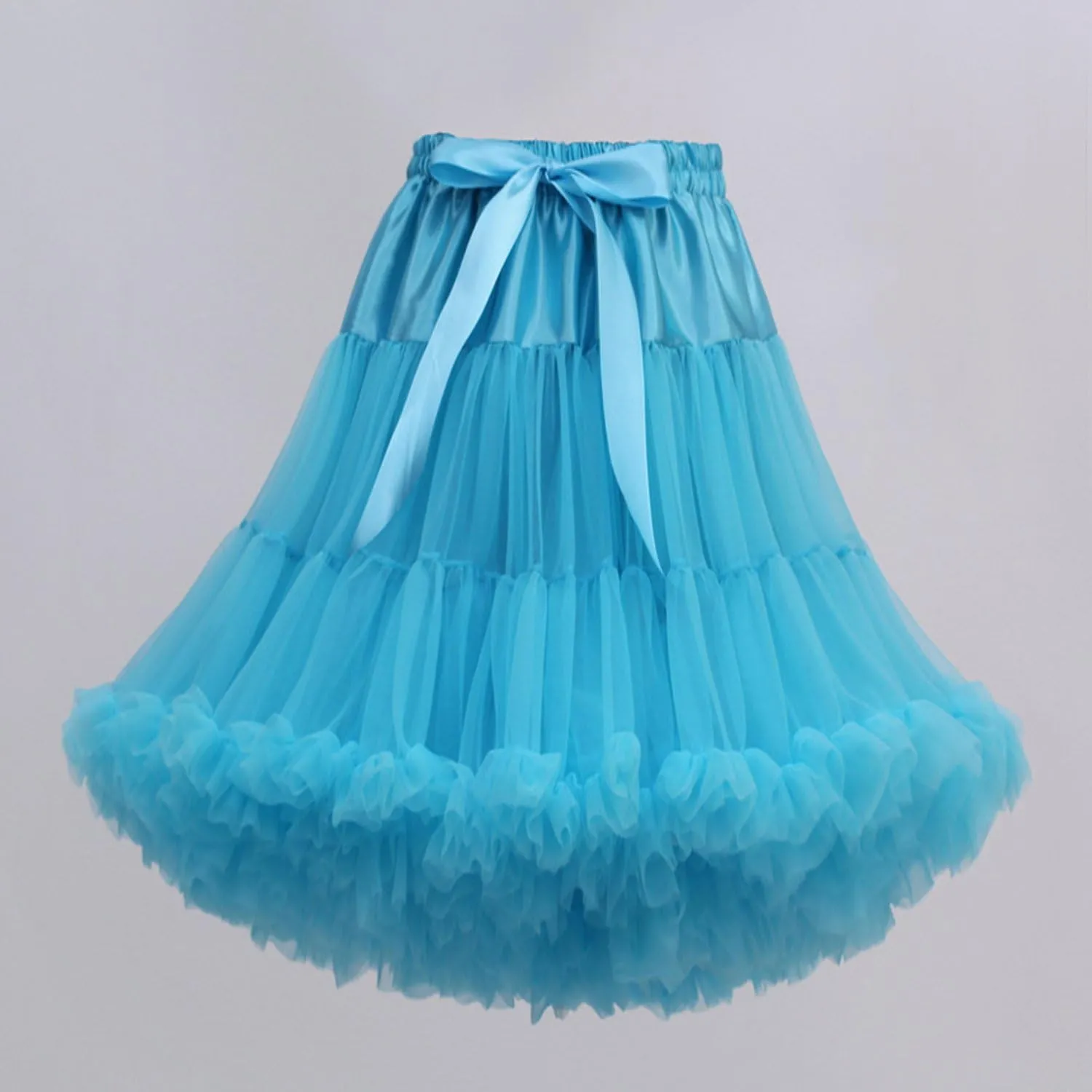 FOLOBE Women's Knee Length 50s Soft Puffy Tutu Skirts Ballet Costume Tulle Underskirts Knee Length Petticoat Skirt for Women