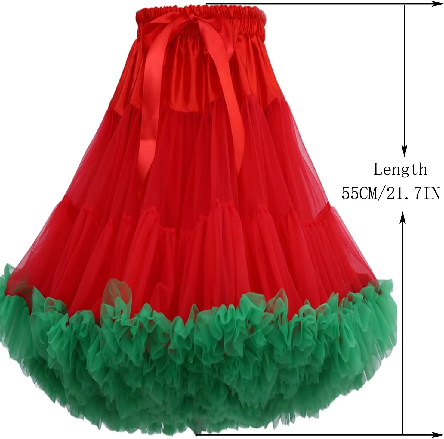 FOLOBE Women's Knee Length 50s Soft Puffy Tutu Skirts Ballet Costume Tulle Underskirts Knee Length Petticoat Skirt for Women