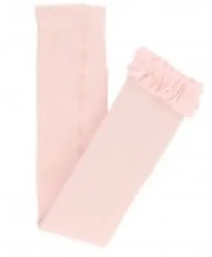 Footless Ruffle Tights - Ballet Pink