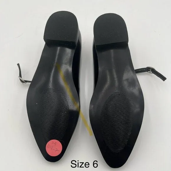 FOWT Black Square Toe Mary Janes Double Straps Comfy Flat Pumps Office Shoes
