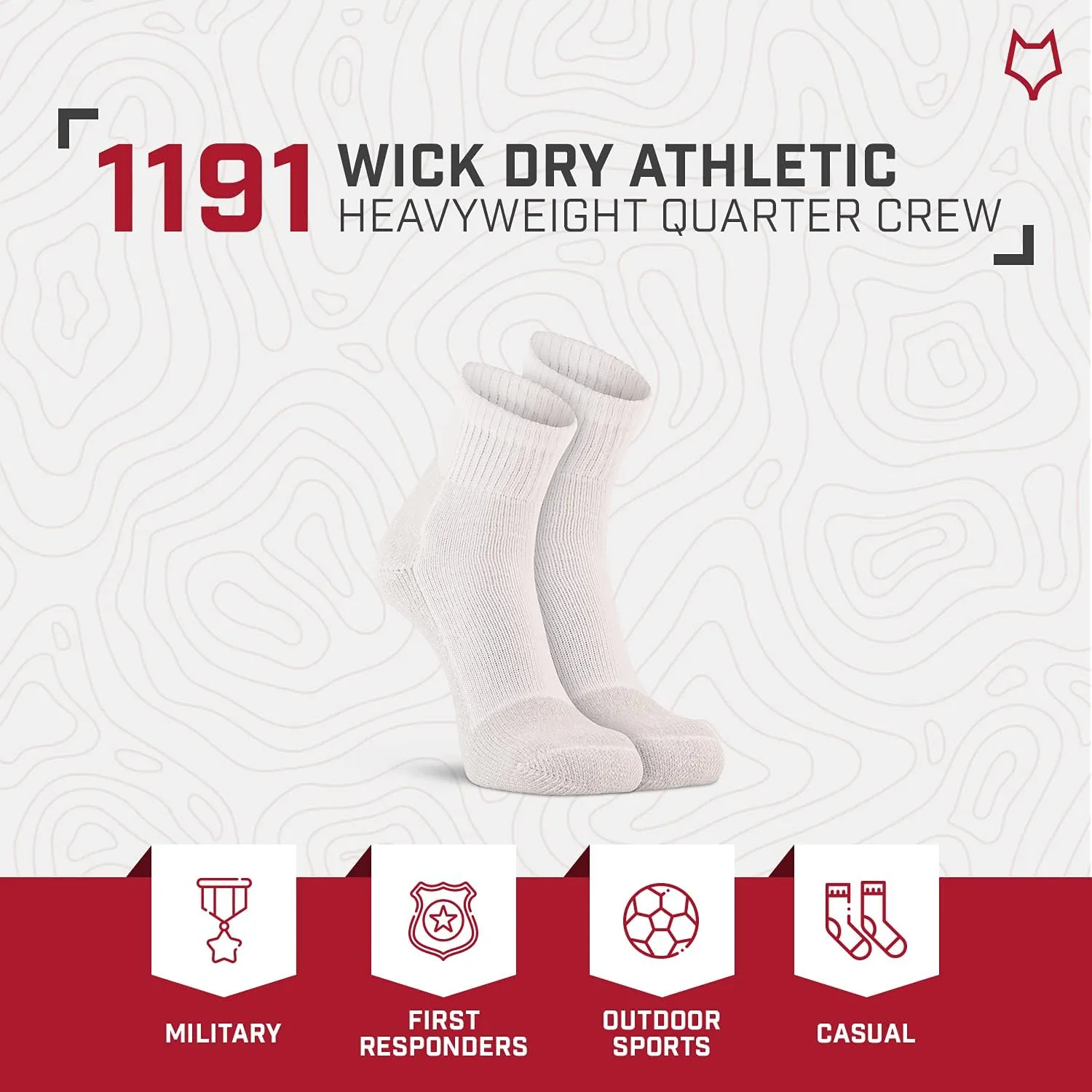 Fox River Wick Dry Athletic Heavyweight Sport Quarter Crew Socks (2 Pair Pack)