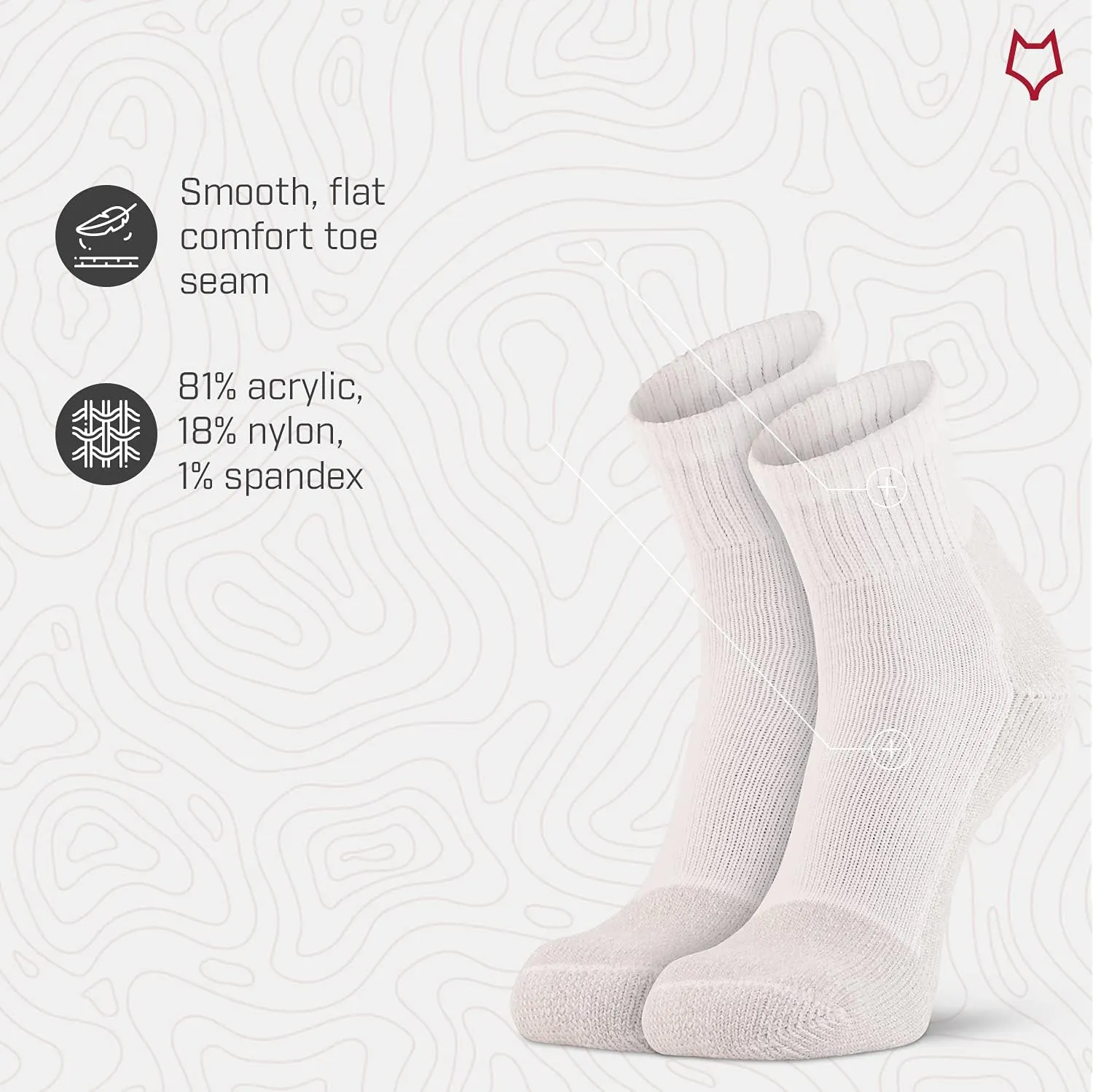 Fox River Wick Dry Athletic Heavyweight Sport Quarter Crew Socks (2 Pair Pack)