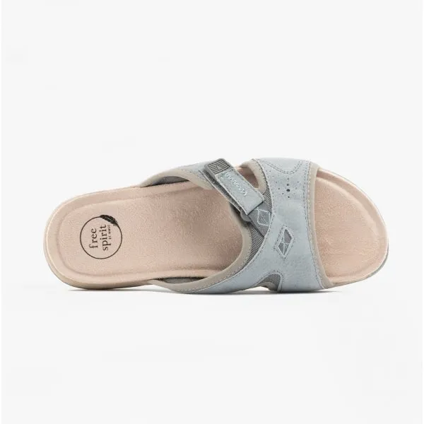 Free Spirit WICKFORD 2 Womens Touch Fasten Sandals Smoke