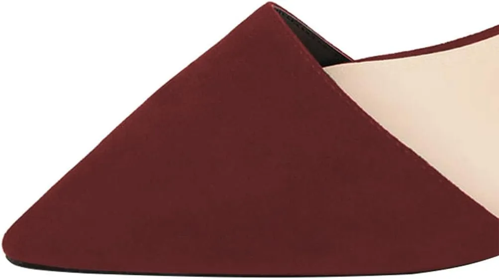 FSJ Women D'Orsay Comfy Medium Kitten Heels Closed Pointed Toe Classic Slip On Business Pumps Size 4-15 M US