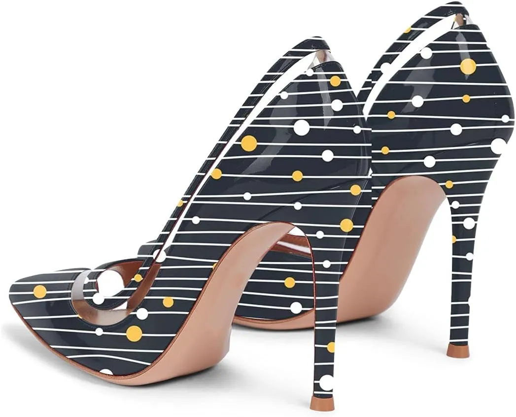 FSJ Women Sexy Mesh Stiletto High Heels Pumps Pointed Toe Slip On Dress Party Evening Office Shoes Size 4-15 US