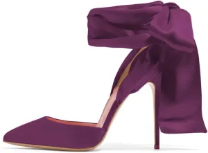 FSJ Women Strappy Ankle Wrap Sandal Ribbon Lace-up Stiletto High Heels Pointed Toe D'Orsay Slingback Pump Shoe Size 4-15 US
