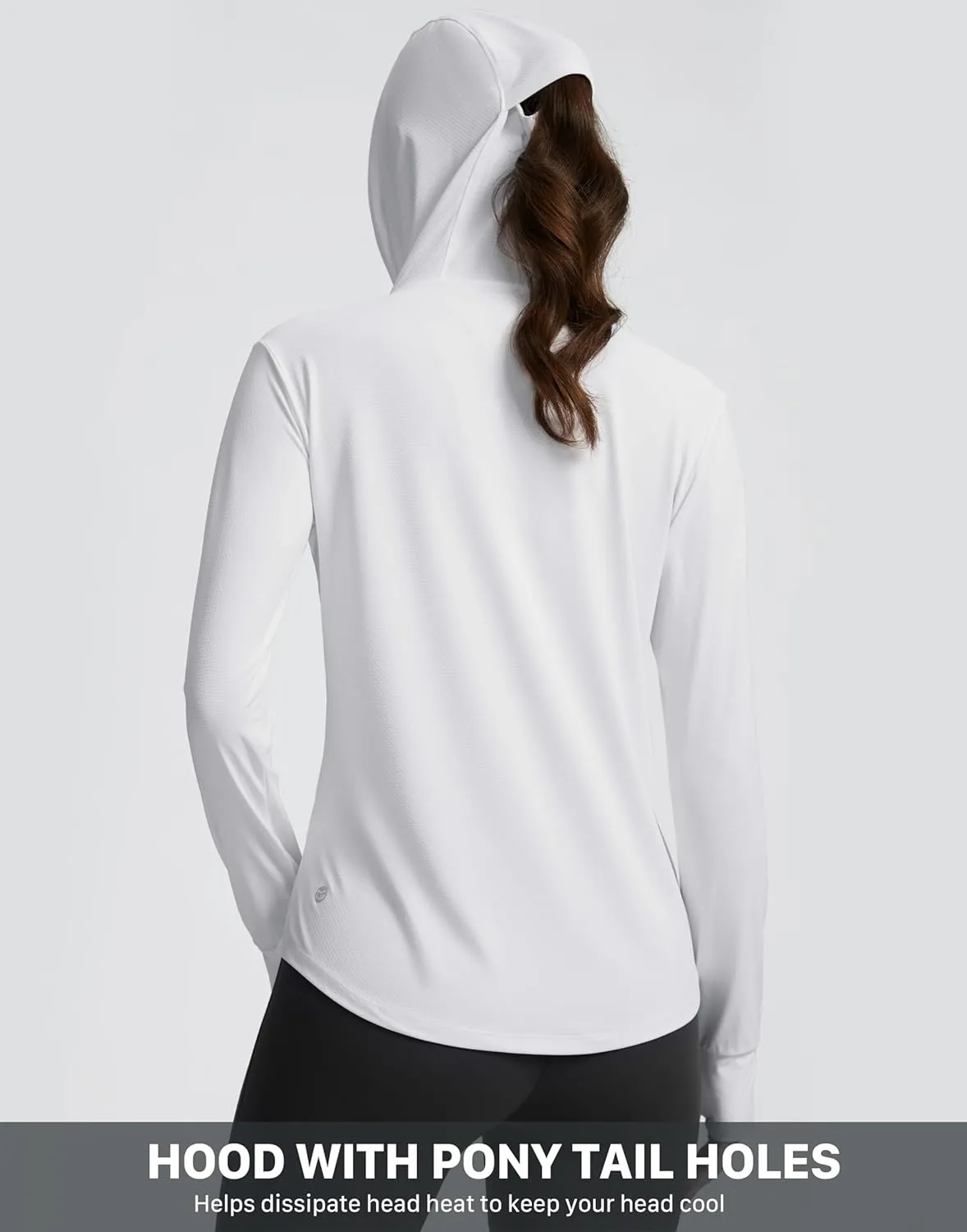 G Gradual Women's UPF 50  Sun Protection Hoodie Jacket with Ponytail Hole and 4 Pockets Lightweight Long Sleeve for Hiking