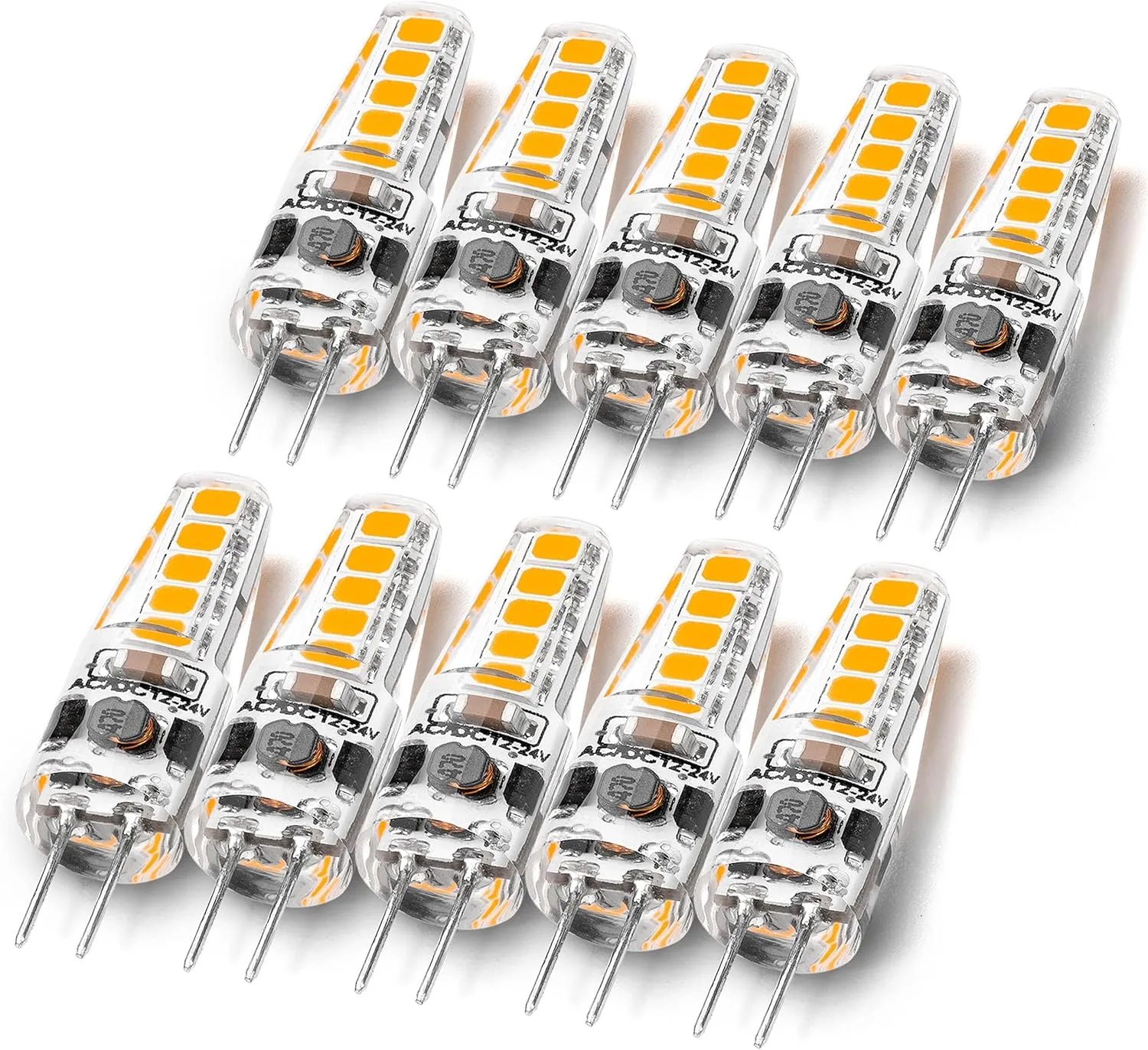 G4 Led Light Bulbs 12V 24V 10W 20W T3 Halogen Bulb Replacement 107d,JC Bi-Pin G4 2W 220lm for Under Cabinet Puck Light Chandeliers Accent Track Ceiling Landscape Lighting,Warm White 2700K, 10 Pack