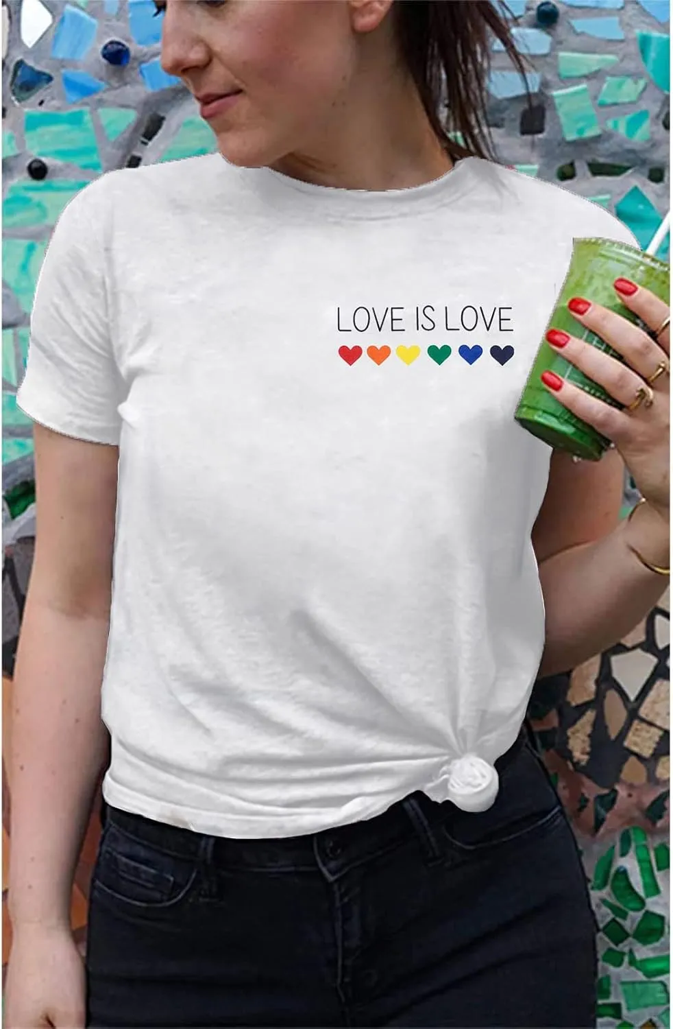 Gay Pride Shirts Women Rainbow Graphic Tee Love Wins T Shirt LGBT Equality Shirts Casual Summer Short Sleeve Tops