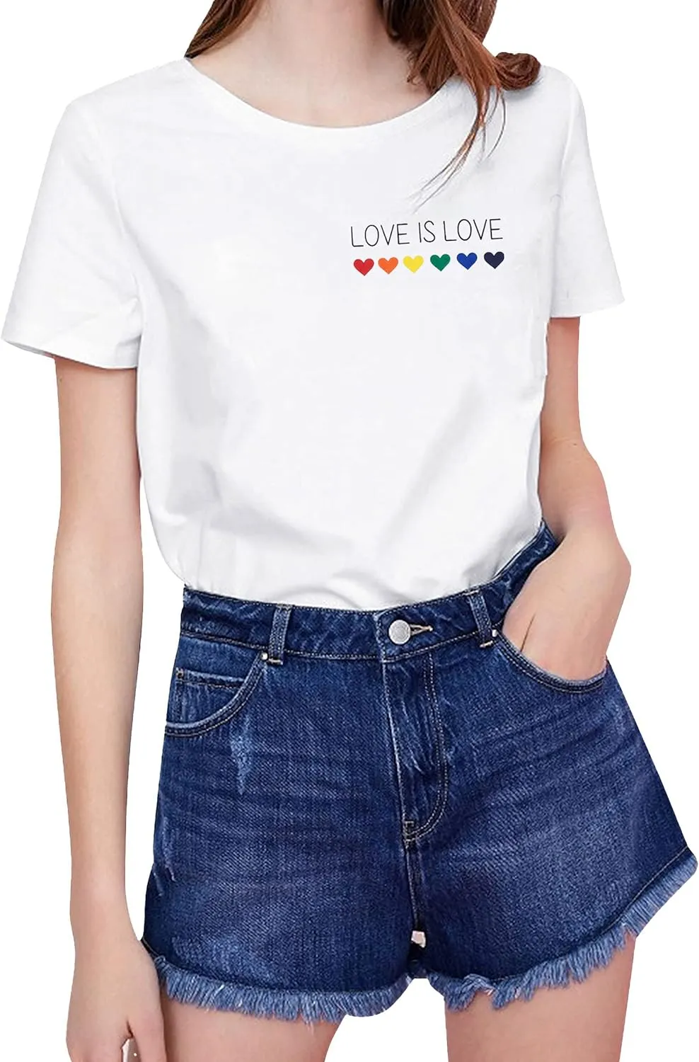 Gay Pride Shirts Women Rainbow Graphic Tee Love Wins T Shirt LGBT Equality Shirts Casual Summer Short Sleeve Tops