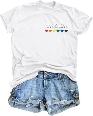 Gay Pride Shirts Women Rainbow Graphic Tee Love Wins T Shirt LGBT Equality Shirts Casual Summer Short Sleeve Tops