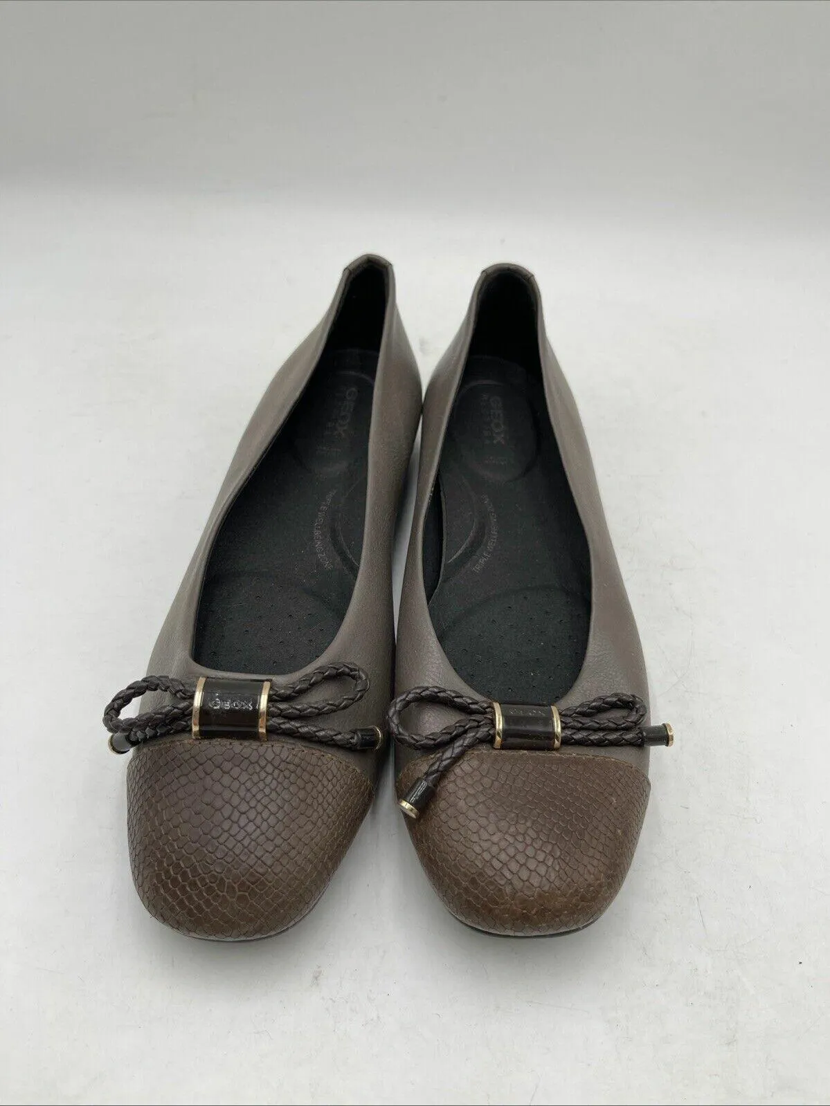 Geox Annytah Ballet Flat Women's Casual Shoes Brown Size 38 - Very Good