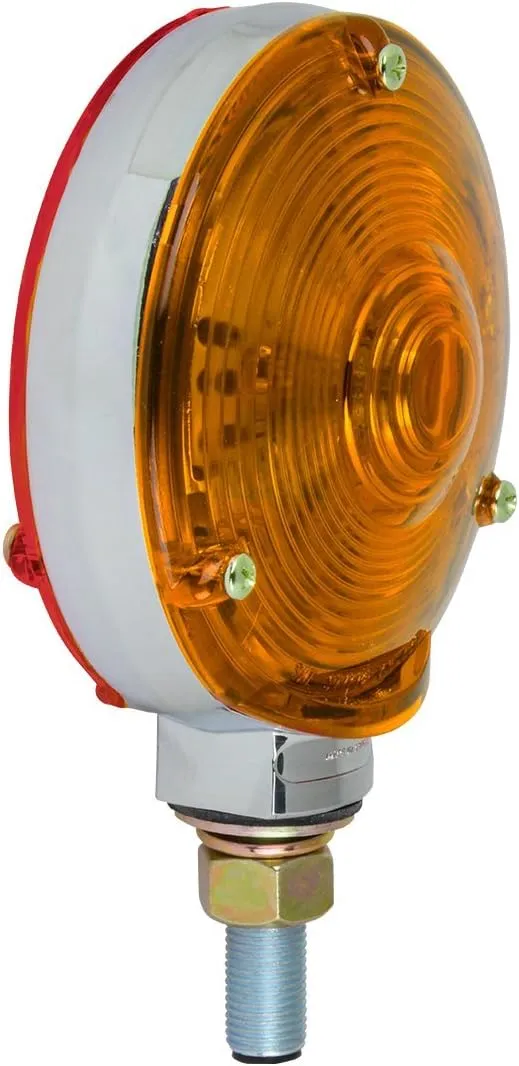 GG Grand General 77611 4 inches Double Faced Star 48 LED Sealed Pedestal Light with Amber Lens, Red/Red