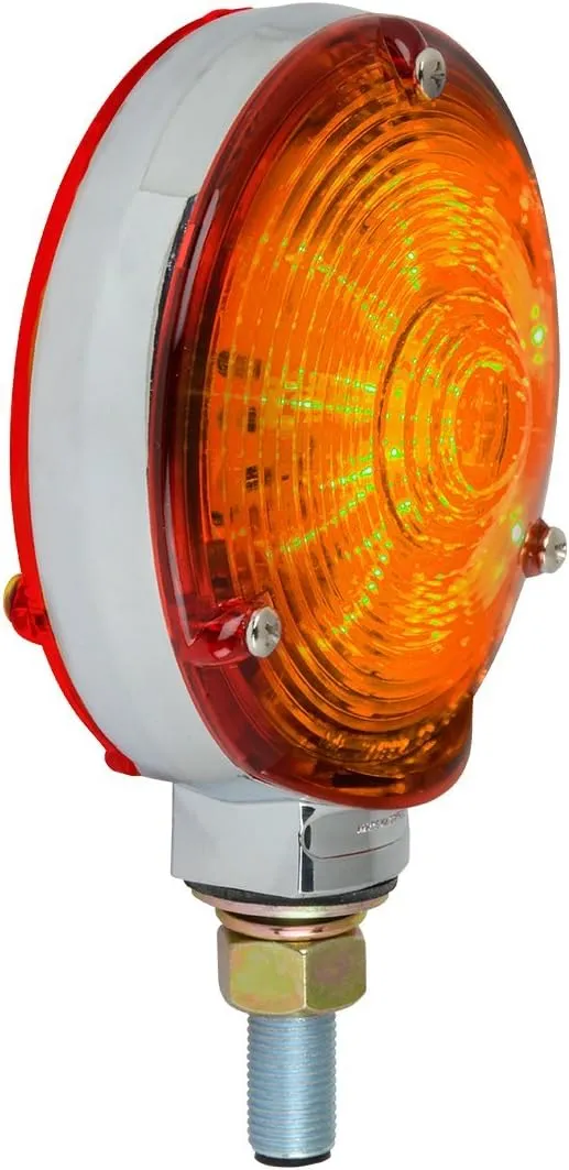 GG Grand General 77611 4 inches Double Faced Star 48 LED Sealed Pedestal Light with Amber Lens, Red/Red