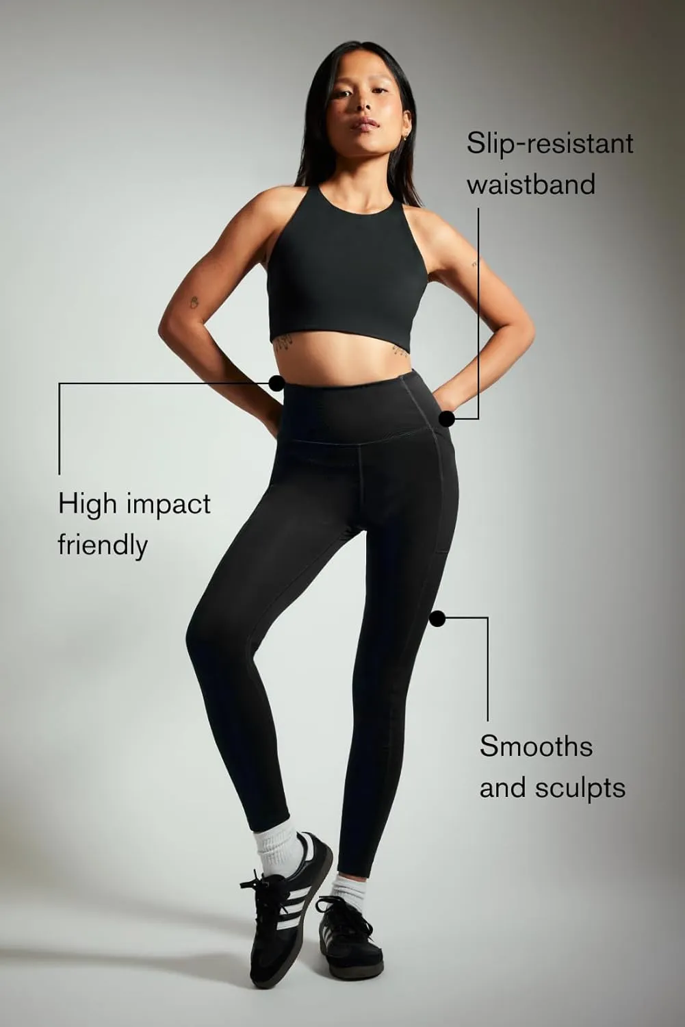 Girlfriend Collective Compression Pocket Leggings for Women, High Rise Waist Pants for Yoga Workout Plus Size 28.5" Inseam