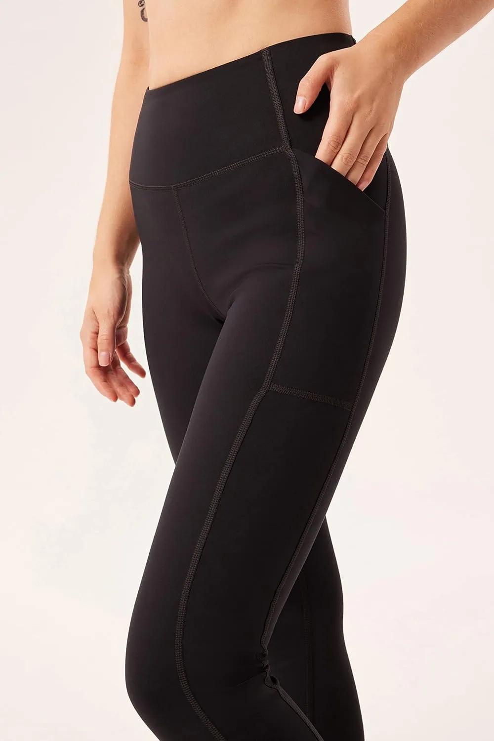 Girlfriend Collective Compression Pocket Leggings for Women, High Rise Waist Pants for Yoga Workout Plus Size 28.5" Inseam