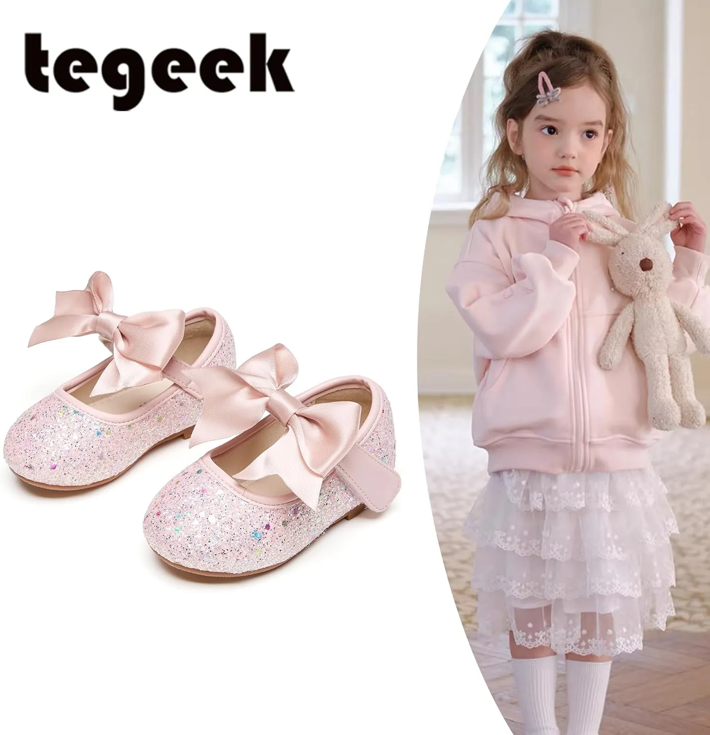 Girls Dress Shoes Ballet Mary Jane Flat Toddler Kid Bow Party Shoes