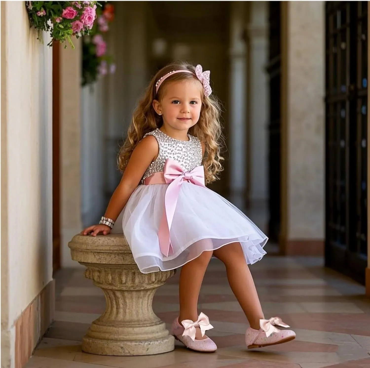 Girls Dress Shoes Ballet Mary Jane Flat Toddler Kid Bow Party Shoes
