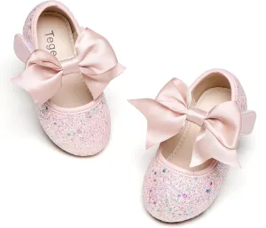 Girls Dress Shoes Ballet Mary Jane Flat Toddler Kid Bow Party Shoes