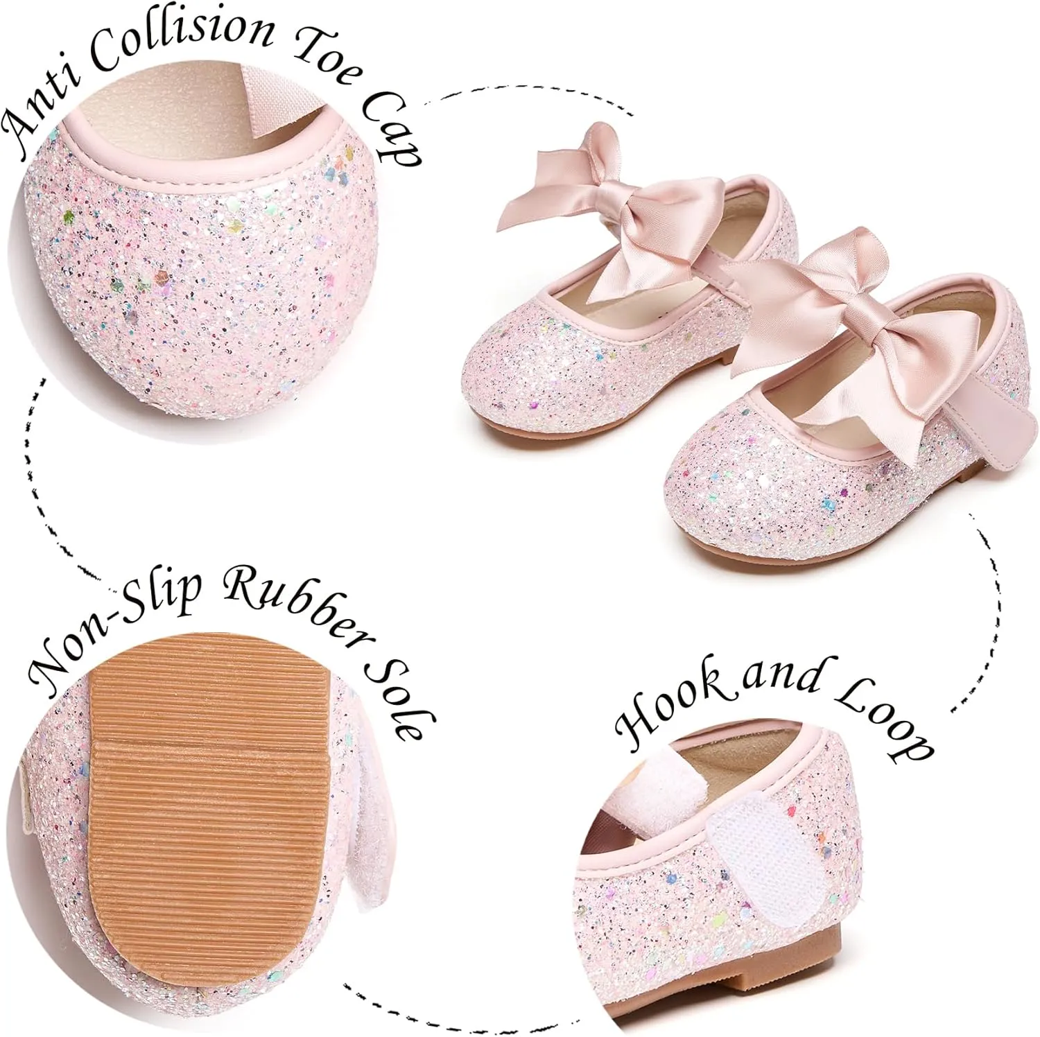 Girls Dress Shoes Ballet Mary Jane Flat Toddler Kid Bow Party Shoes
