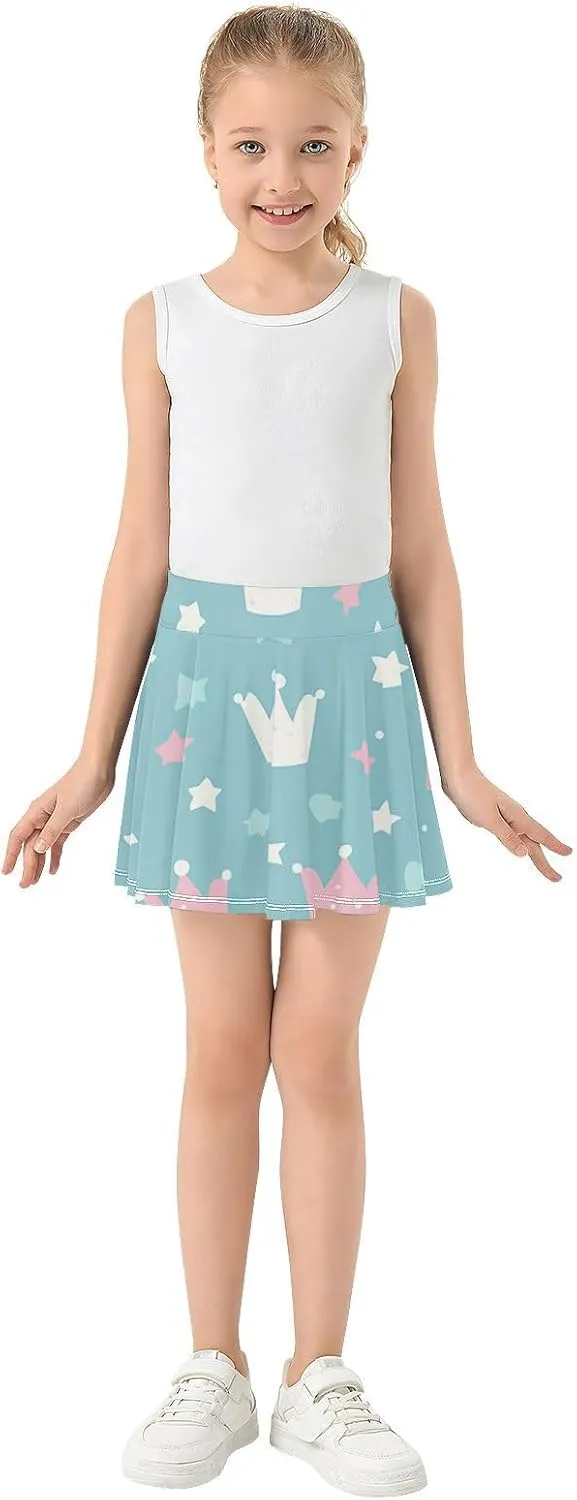 Girls Skorts Active Athletic Skirts with Inner Built-in Shorts for Golf Tennis 3-12T Cherry Blossom Floral Pink
