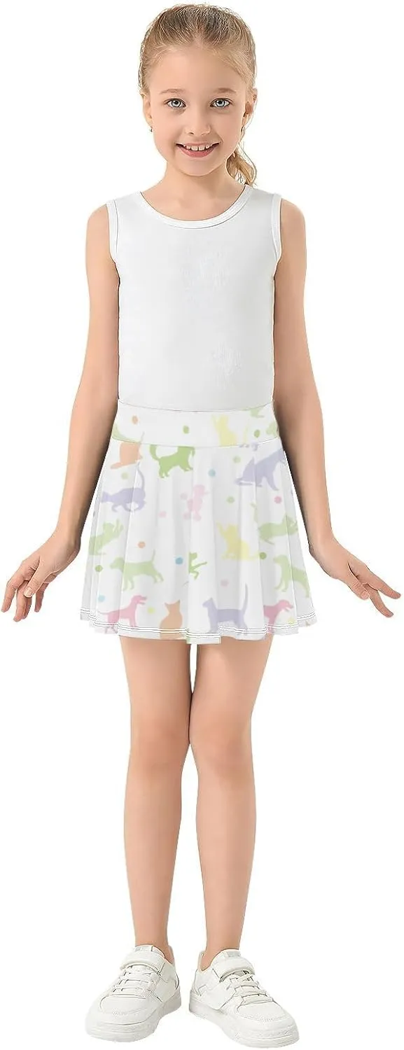 Girls Skorts Active Athletic Skirts with Inner Built-in Shorts for Golf Tennis 3-12T Green Daisy