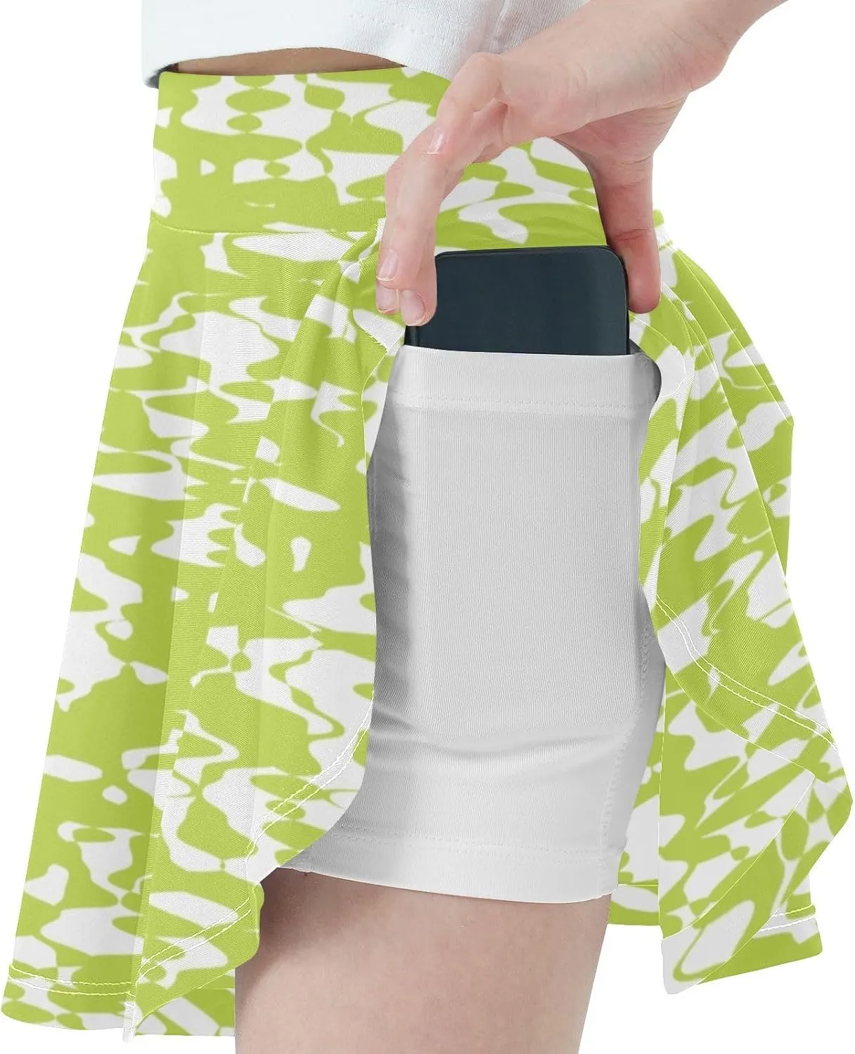Girls Skorts Active Athletic Skirts with Inner Built-in Shorts for Golf Tennis 3-12T Red and Green Stripes