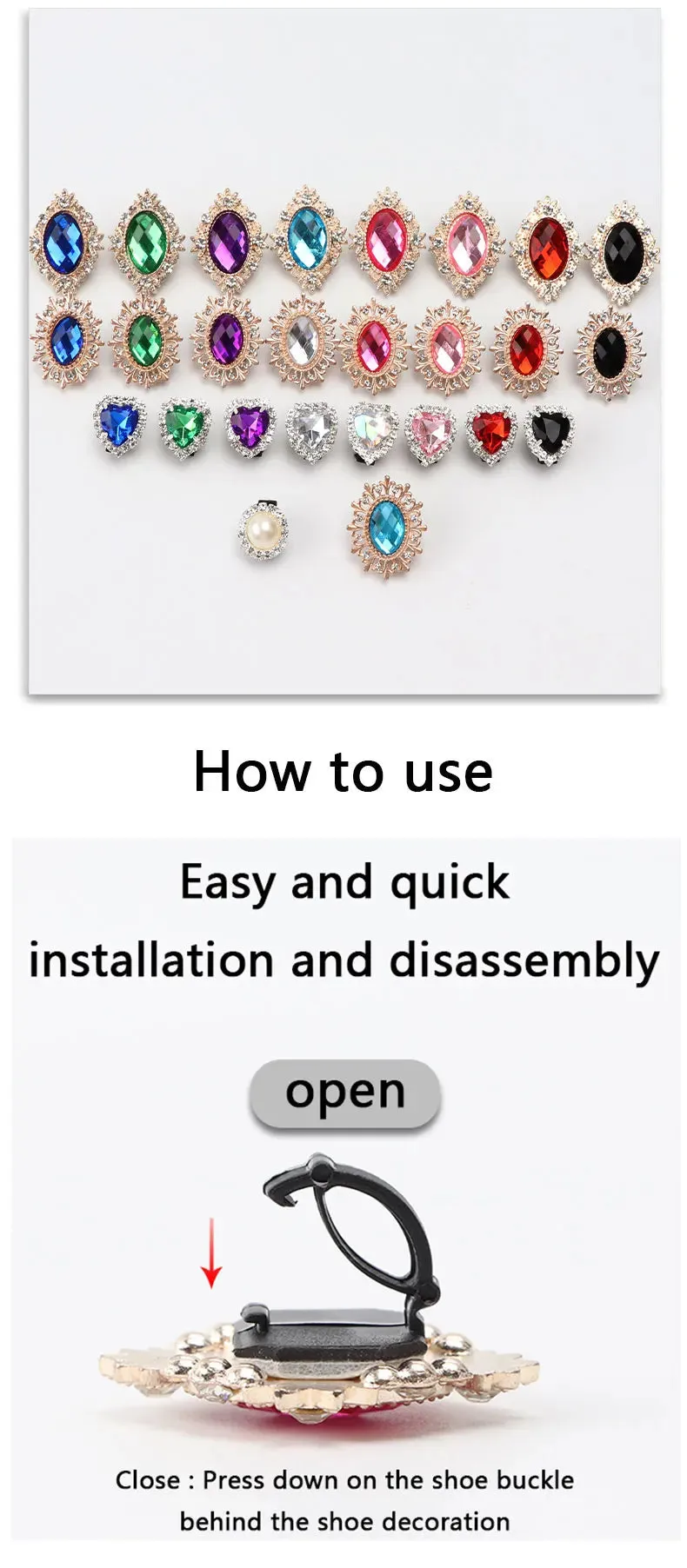 GlamRhinestone Diamond Shoelace Charms for Sneakers