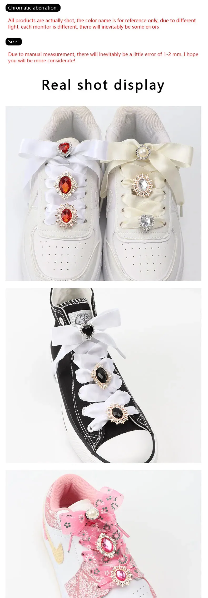 GlamRhinestone Diamond Shoelace Charms for Sneakers