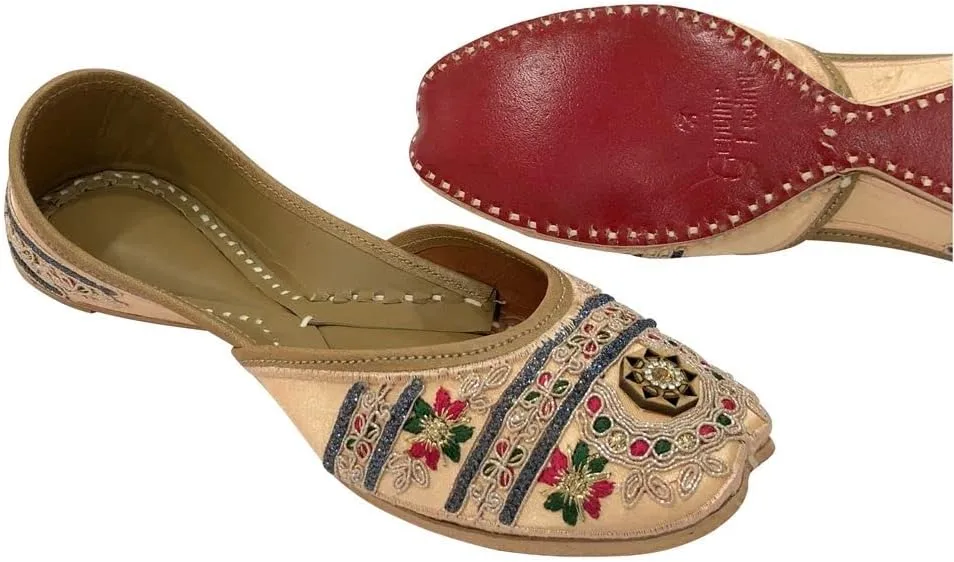 Gold Punjabi Jutti for Ladies Jutti Shoes Punjabi Shoes Handmade Shoes Ethnic Mojari Traditional
