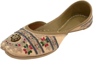 Gold Punjabi Jutti for Ladies Jutti Shoes Punjabi Shoes Handmade Shoes Ethnic Mojari Traditional